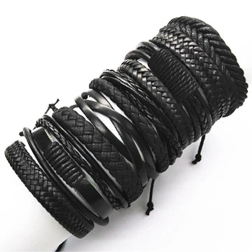 10 Pcs/set LUOBOTOU Leather Wrap Bracelet - The Bracelet That Fits Every Wrist