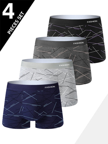 4pcs Men’s Striped Boxer Shorts - Everyday Essentials, Reinvented for Men