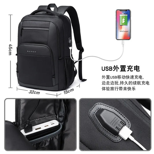 BANGE BG-1921 Oxford Backpack - USB Charging Port – Stay connected and charge devices on the move.