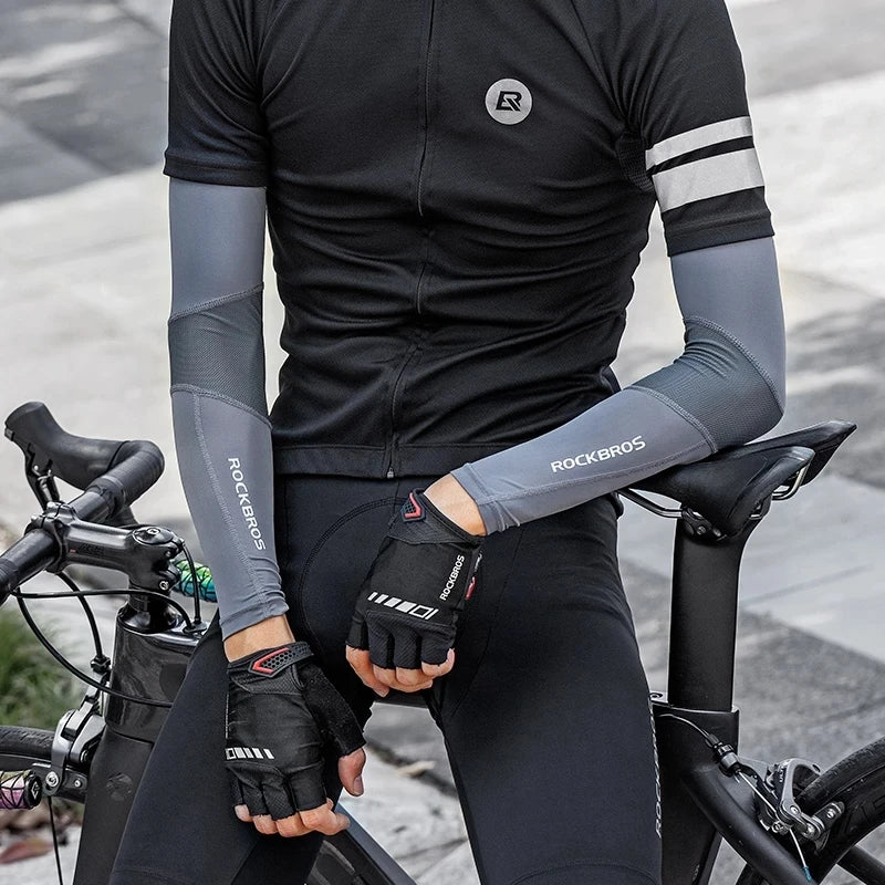 ROCKBROS Ice Silk UV Protection Arm Sleeves – Breathable, Non-Slip Comfort for Every Adventure