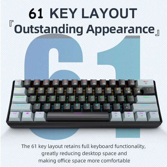 Apayado K61 -  Compact 60% Design. Unstoppable Gaming.