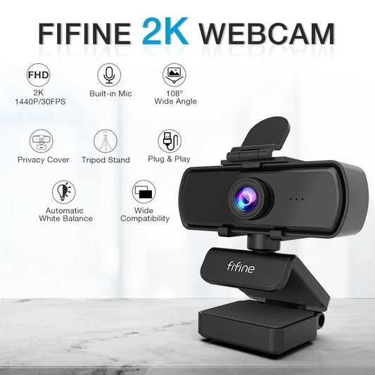 FIFINE K420 HD Webcam - Professional 1440p Webcam Made Simple