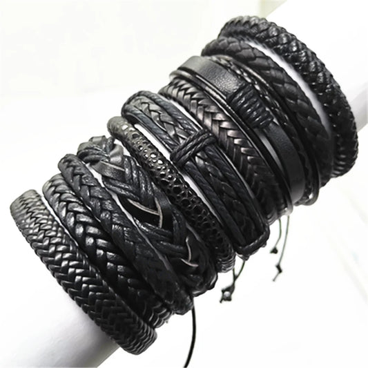10 Pcs/set LUOBOTOU Leather Wrap Bracelet - The Bracelet That Fits Every Wrist