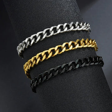 Wannee Stainless Steel Link Bracelet - Stainless Steel Strength, Streetwear Style