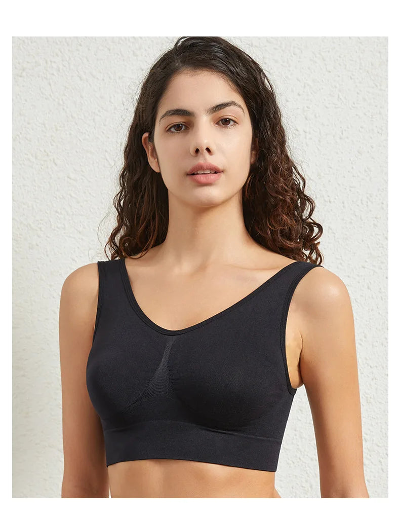 1pcs Women Sports Seamless Padded Cotton Bra - Natural Shape & Support