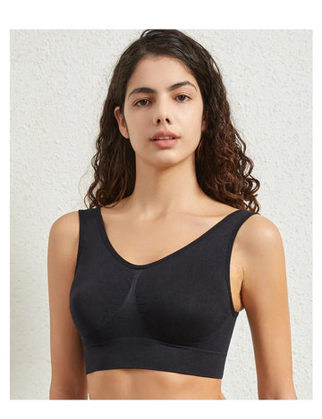 1pcs Women Sports Seamless Padded Cotton Bra - Natural Shape & Support