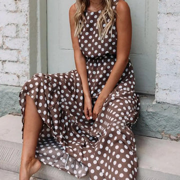 Women's Sleeveless Polka Dot Dress