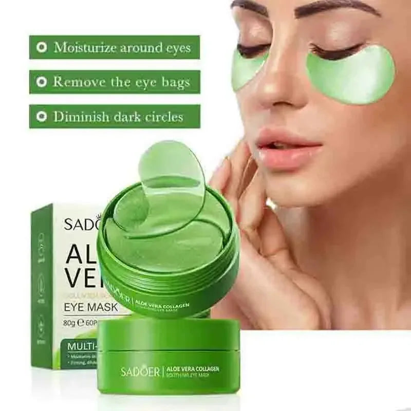 Say Goodbye to Dark Circles – 60pcs Aloe Vera Collagen Eye Masks for Brighter, Younger Eyes