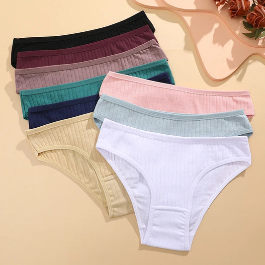 FINETOO 6PCS/SET Women’s Cotton Briefs - Soft & Stretchy Fit