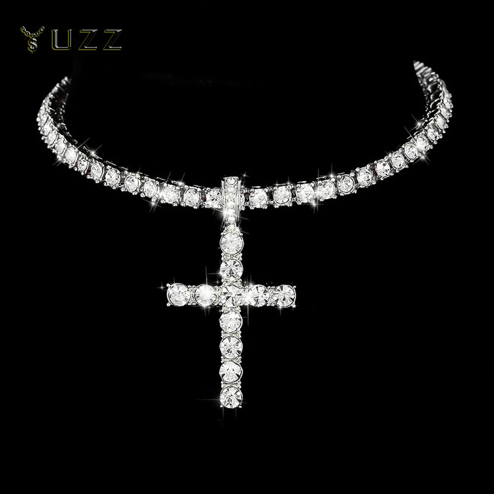 Hip Hop Yuzz Cross Pendant Necklace - Own the Spotlight with Every Step