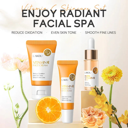 LAIKOU 24K Golden Sakura Skin Care Set - Your 3-Step Anti-Aging Secret.