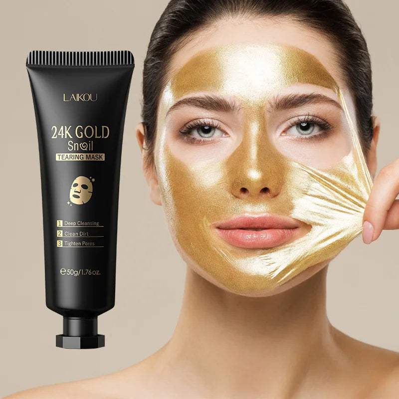 LAIKOU 24K Gold Sakura Peeling Face Mask – Peel Away Impurities, Reveal Pure Radiance