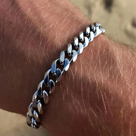 Wannee Stainless Steel Link Bracelet - Stainless Steel Strength, Streetwear Style