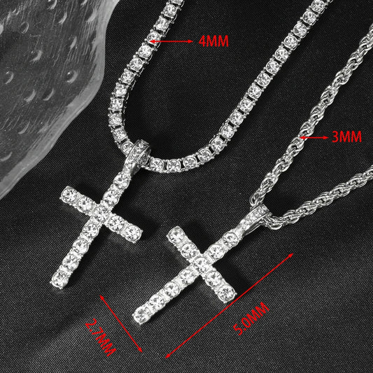 Hip Hop Yuzz Cross Pendant Necklace - Own the Spotlight with Every Step