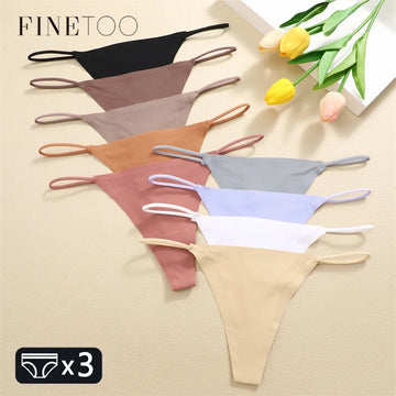 FINETOO 3PCS Women’s G-String Panties - Low Waist Breathable Panty