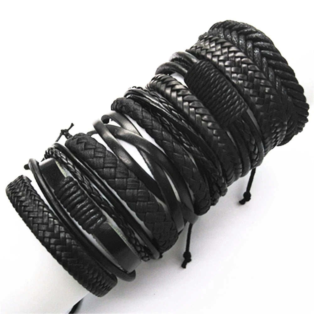 10 Pcs/set LUOBOTOU Leather Wrap Bracelet - The Bracelet That Fits Every Wrist