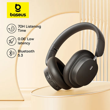 BASEUS Wireless Headphones - 70 Hours of Pure Sound, Zero Interruptions.