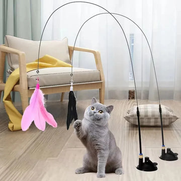 Interactive Cat Feather Wand Toy - Endless Fun, Even When You’re Busy!
