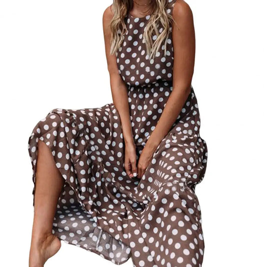 Women's Sleeveless Polka Dot Dress